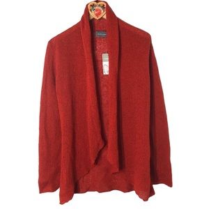 Wooden Ships Red Open Front Cardigan